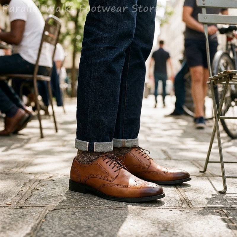 Men Shoes Formal - Scarpe Derby Brogue da uomo, eleganti,