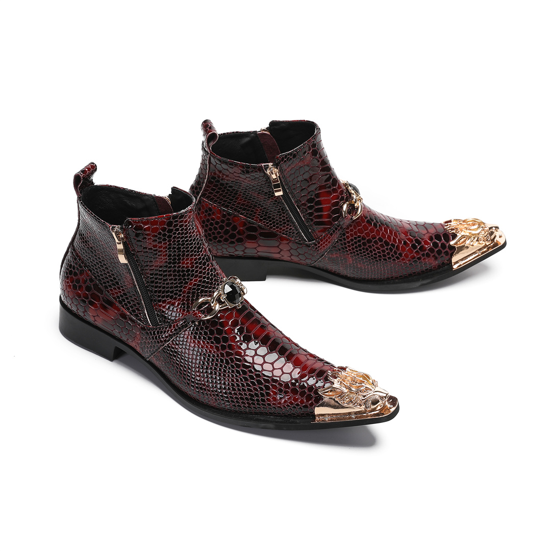 Men'S Shoes Zipper - Stivaletti da uomo in vera pelle