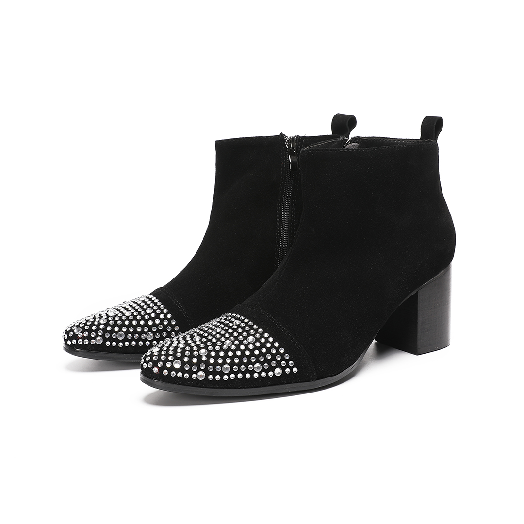 Men'S Shoes Zipper - Stivaletti da uomo in pelle scamosciata